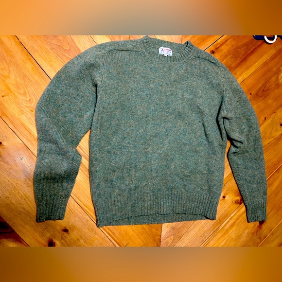 Clansman Sweaters - Vintage Women’s Clansman Scottish Shetland 100% Wool Sweater size L Green.